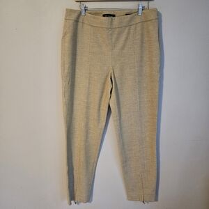 St. John Emma tapered leg beige dress pants trousers career wear, size 12